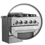 Forno Breno 24" Stainless Steel Freestanding Gas Range with Air Fry (2.3 Cu. Ft.) - FFSGS6290-24