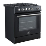 Forno Leonardo 30" Black Freestanding Gas Range (5.0 Cu. Ft.) - FFSGS1116-30BLK