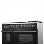 Forno Galiano 48" Black Freestanding Dual Fuel Double Oven Range with True Convection (6.58 Cu. Ft.) - FFSGS6156-48BLK