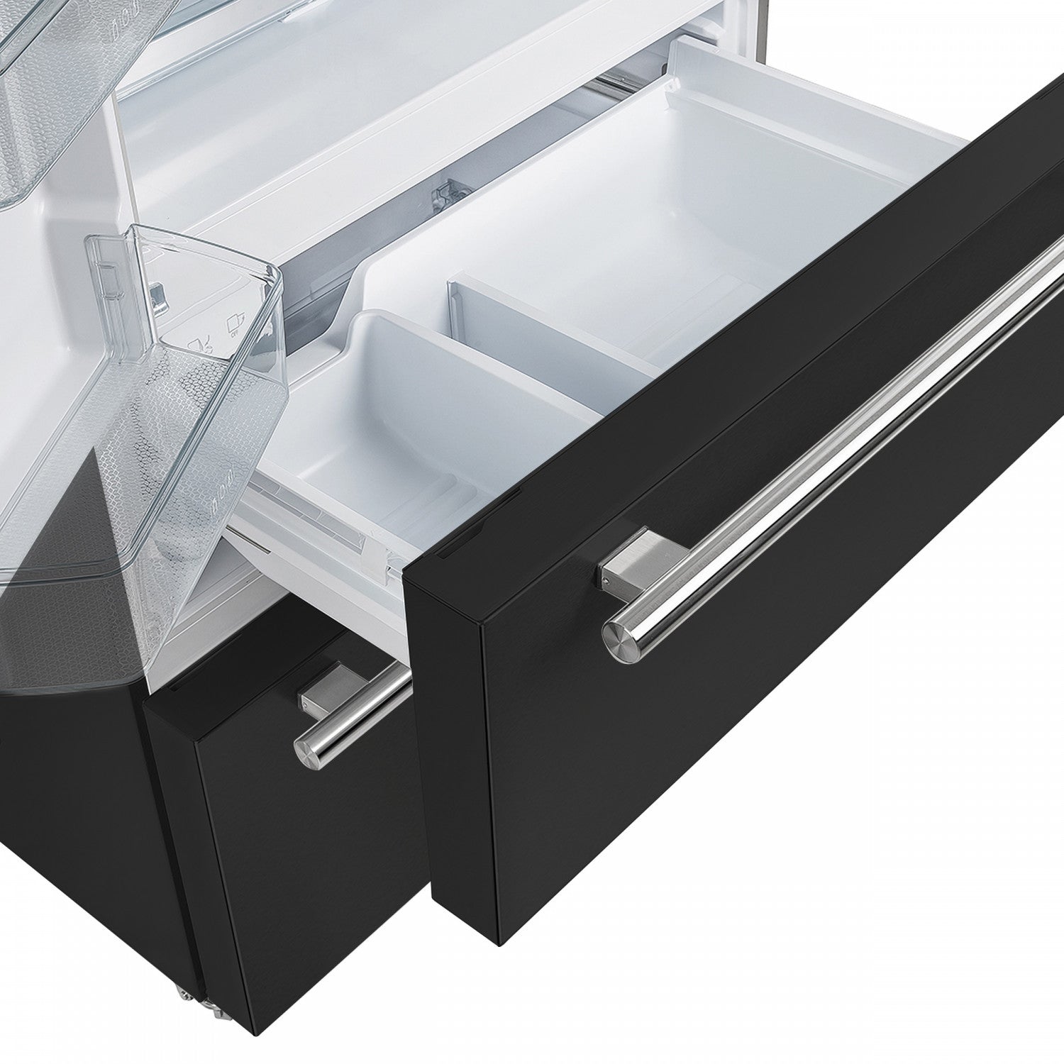 Forno Moena 36" 19.2 Cu.Ft. Black Counter-Depth French Door Refrigerator with Ice Maker - FFRBI1820-36BLK