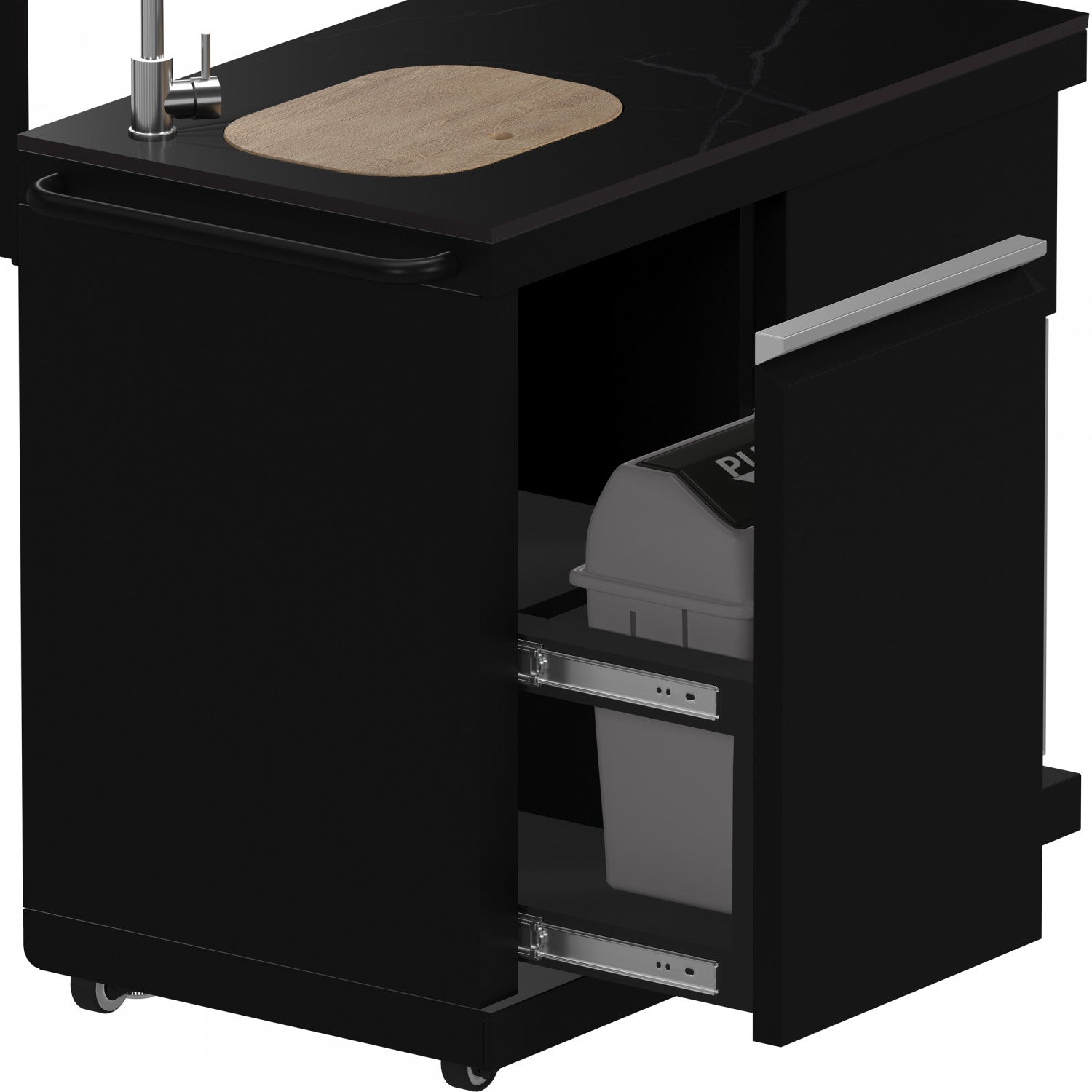 Forno All'Aperto Black Countertop Outdoor Kitchen with 62,600 BTU BBQ and Beverage Centre - FODKT2582BLK