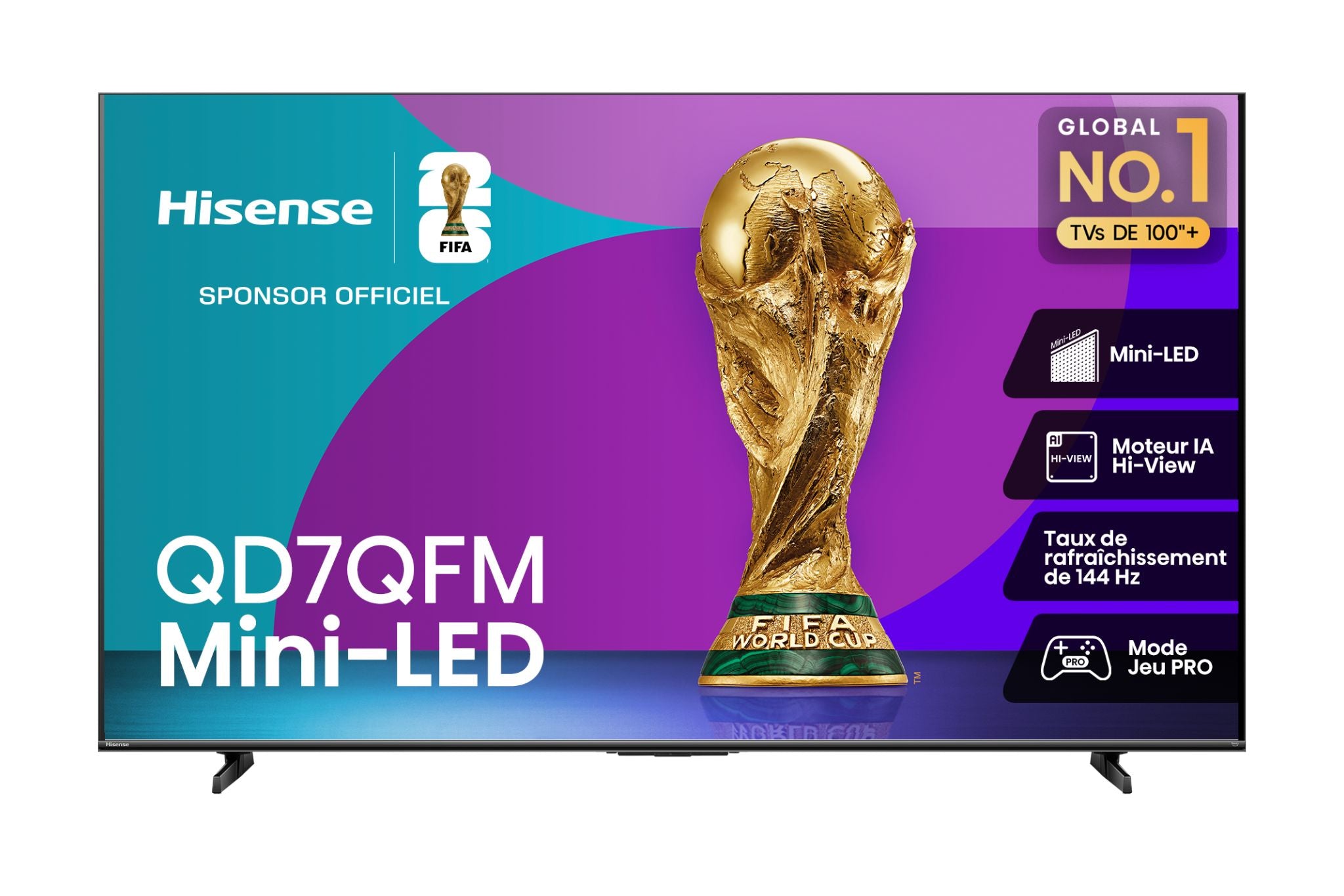 Hisense Téléviseur intelligent 75 po QLED mini DEL 4K 75QD7QFM--