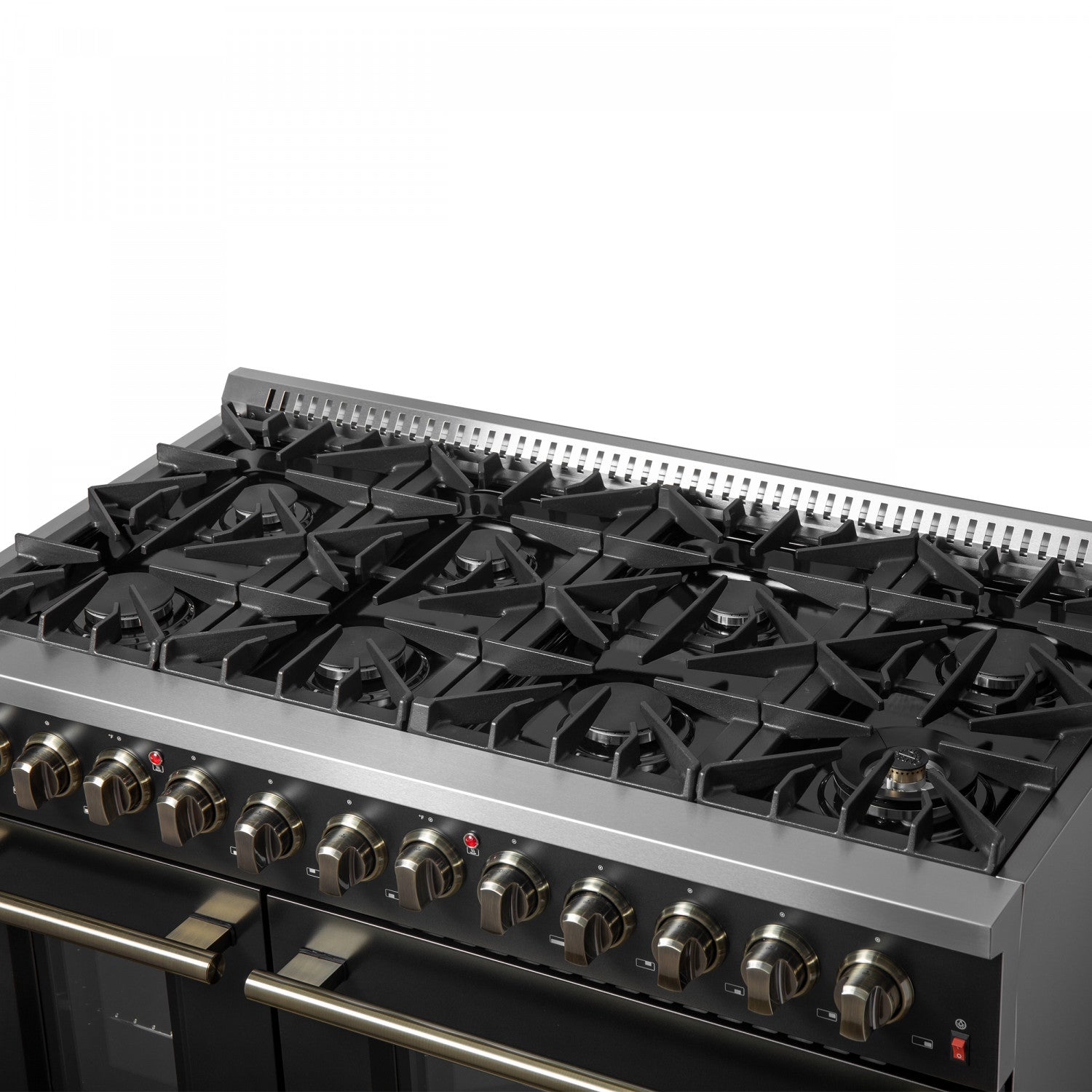 Forno Galiano 48" Black Freestanding Dual Fuel Double Oven Range with True Convection (6.58 Cu. Ft.) - FFSGS6156-48BLK