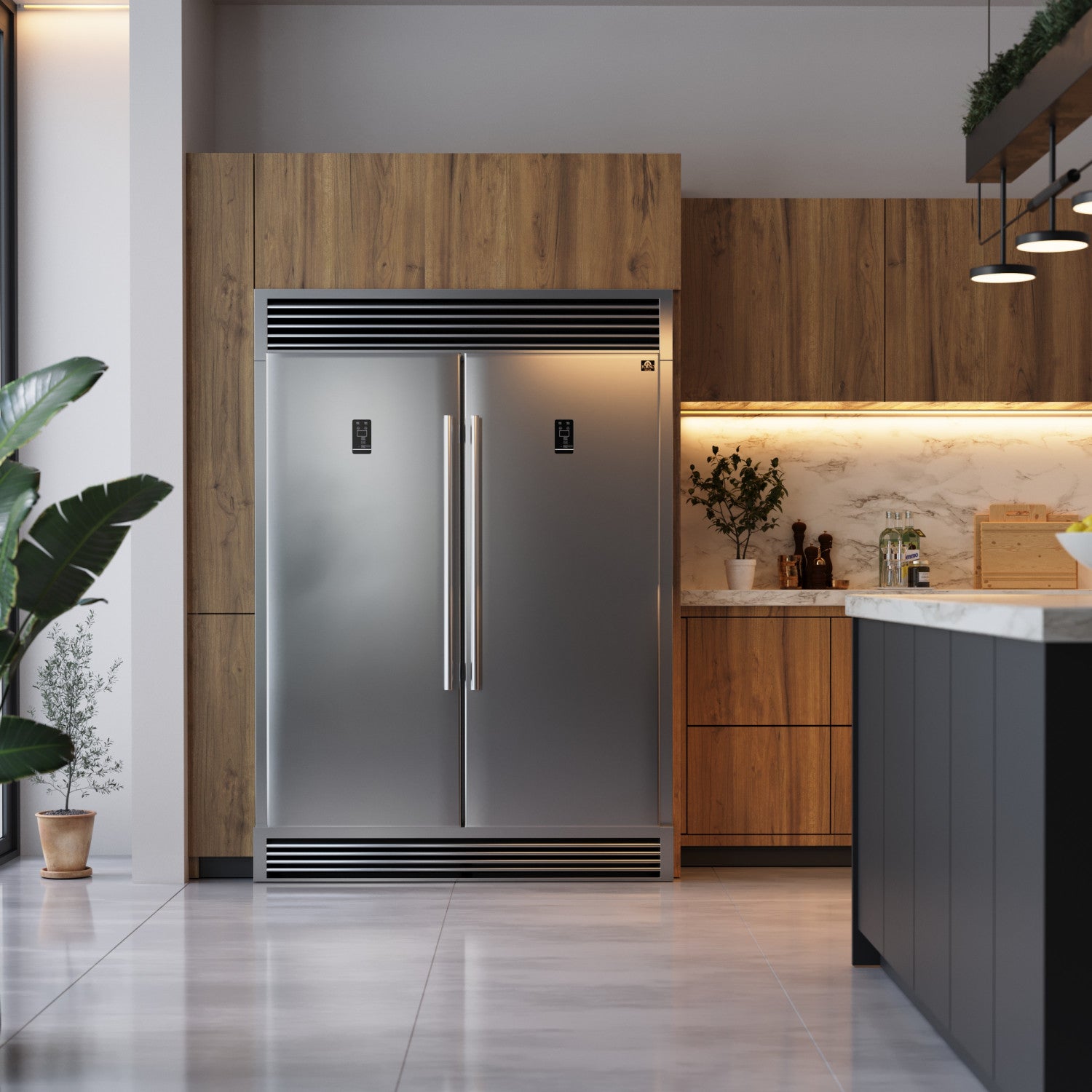 Forno Rizzuto 56" Stainless Steel 2-piece Convertible Refrigerator/Freezer (27.6 Cu. Ft.) - FFFFD1933-60S