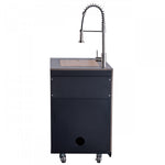 Forno Rimini Gray Countertop Outdoor Kitchen with 30" 62,600 BTU BBQ and Beverage Centre - FODKT2544BLK