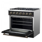 Forno Galiano 36" Black Freestanding Gas Range (5.36 Cu. Ft.) - FFSGS6244-36BLK