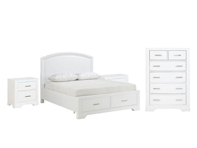 Arista Chambre à coucher avec rangement 5 mcx grand - blanc