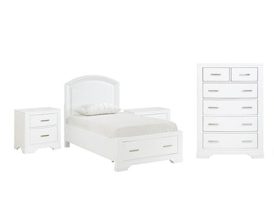 Arista Chambre à coucher avec rangement 5 mcx simple - blanc