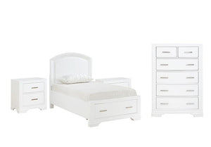 Arista Chambre à coucher avec rangement 5 mcx simple - blanc