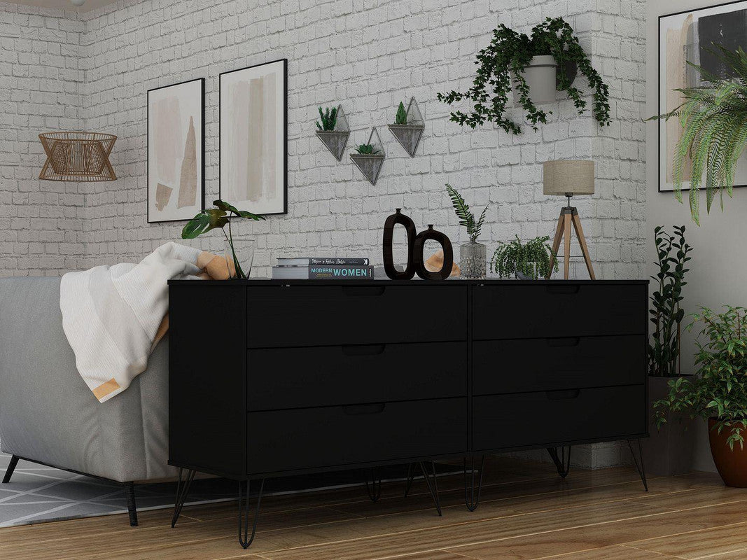 Nuuk 6-Drawer Double Dresser - Black