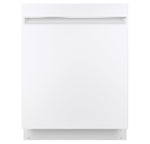 GE White Kitchen Package with Top-Freezer Refrigerator, Electric Range & Built-In Dishwasher