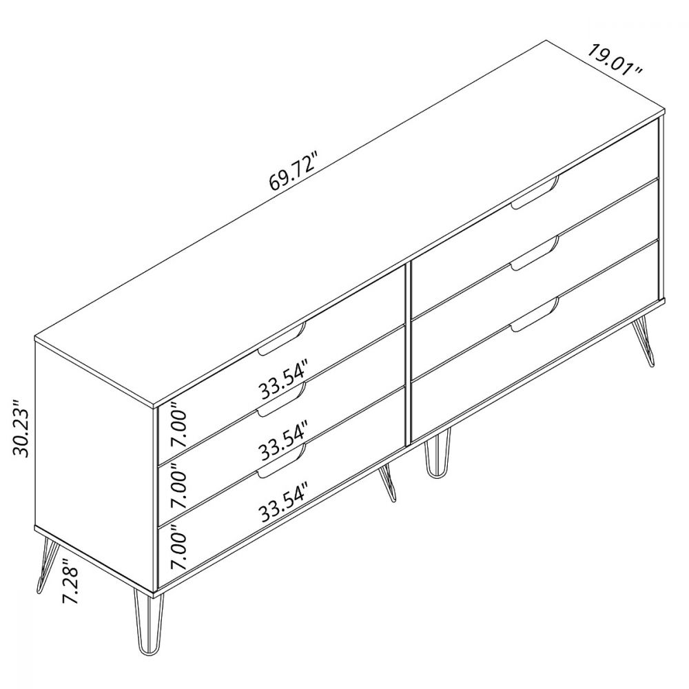 Nuuk 6-Drawer Double Dresser - Black