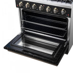 Forno Galiano 36" Black Freestanding Gas Range (5.36 Cu. Ft.) - FFSGS6244-36BLK