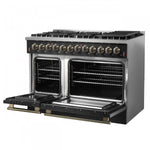 Forno Galiano 48" Black Freestanding Dual Fuel Double Oven Range with True Convection (6.58 Cu. Ft.) - FFSGS6156-48BLK