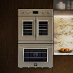 Forno Gallico Stainless Steel 30" French Door Double Wall Oven with Air Fry and Sous Vide (7.36 Cu. Ft.) - FBOEL1388-30