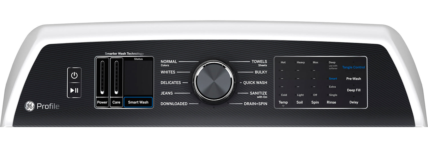 GE Profile White Top Load Washer with Smarter Wash Technology (6.2 Cu. Ft) - PTW705BSTWS