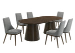Mikael 7-Piece Oval Dining Set - Grey, Weathered Oak