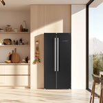 Forno Salerno 15.6 Cu.Ft. 33" Black Freestanding Side-by-side Refrigerator - FFRBI1805-33BLK