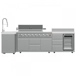 Forno Bulnes White Countertop Outdoor Kitchen with 40" 84,000 BTU BBQ and Beverage Centre - FODKT2520WHT