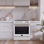 Forno Leonardo White Slide-in Induction Range (5.0 Cu. Ft.) - FFSIN0982-30WHT