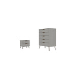 Nuuk 5-Drawer Dresser and Night Table Set - Off White/Nature