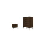 Nuuk 5-Drawer Dresser and Night Table Set - Brown