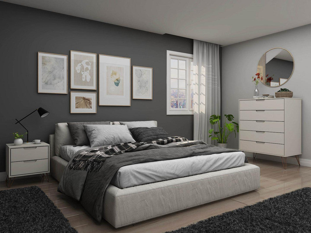 Nuuk 5-Drawer Dresser and Night Table Set - Off White