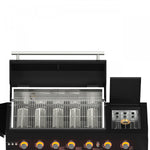 Forno All'Aperto Black Countertop Outdoor Kitchen with 74,600 BTU BBQ, Pizza Oven and Bar Module - FODKT2551BLK