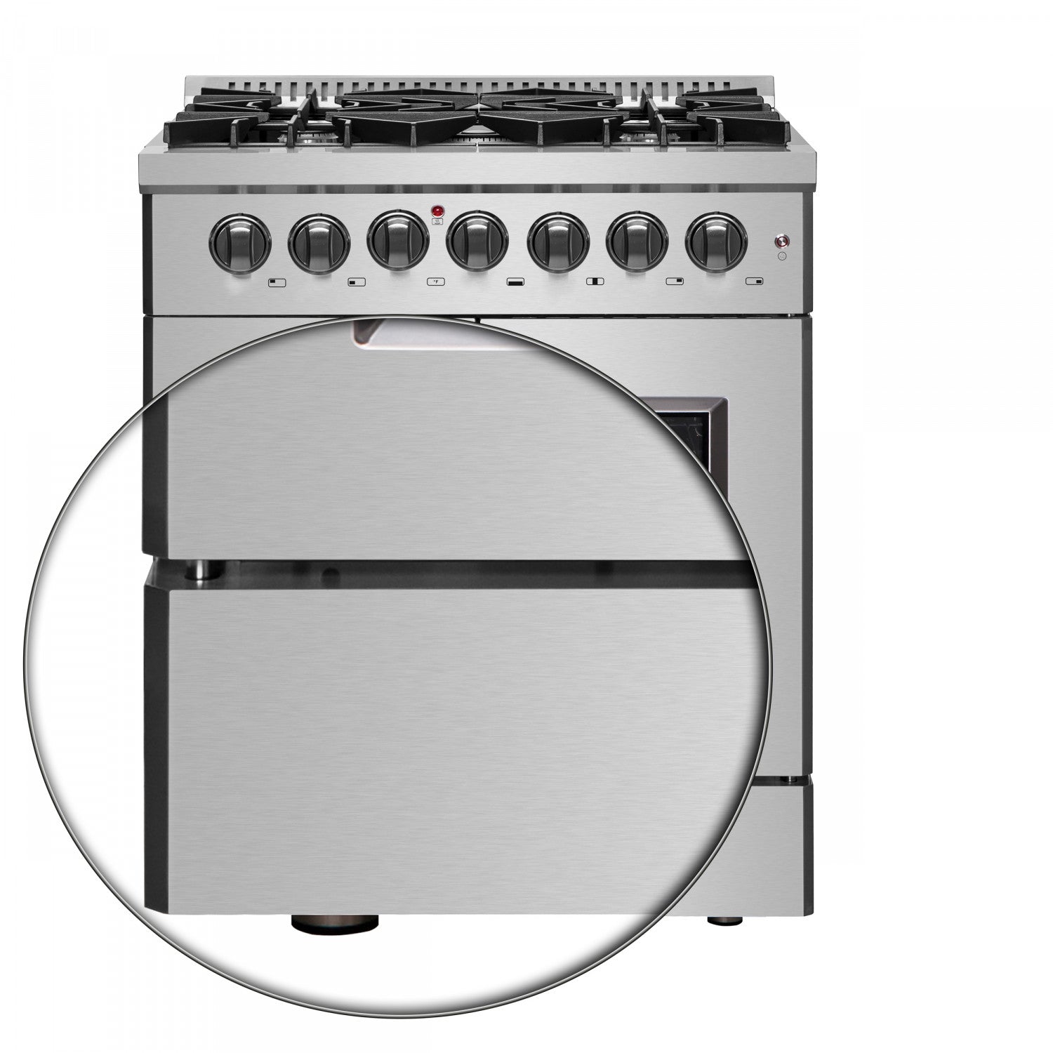 Forno Galiano 30" Stainless Steel French Door Dual Fuel Range with True Convection (4.32 Cu. Ft.) - FFSGS6356-30