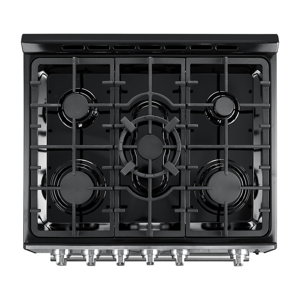 Forno Leonardo 30" Black Freestanding Gas Range (5.0 Cu. Ft.) - FFSGS1116-30BLK
