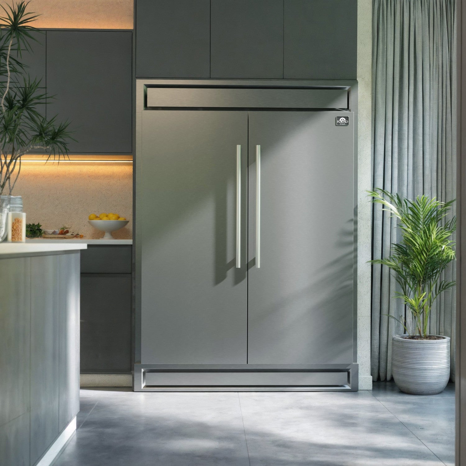 Forno Maderno 60" Stainless Steel 2-piece Built-In Convertible Refrigerator/Freezer (27.2 Cu. Ft.) - FFFFD1722-60S