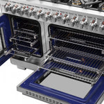 Forno Capriasca 48" Stainless Steel Freestanding Dual Fuel Double Oven Range with True Convection (6.58 Cu. Ft.) - FFSGS6387-48