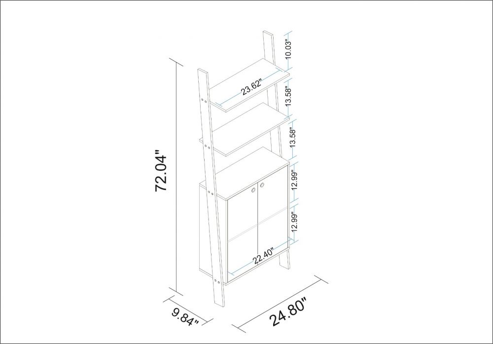Erbil Ladder Display Cabinet - Black