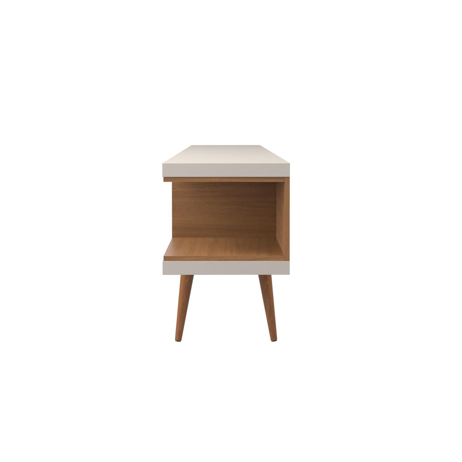 Aketi 70" TV Stand - Off White/ Maple Cream