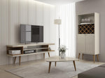 Aketi 70" TV Stand - Off White/ Maple Cream