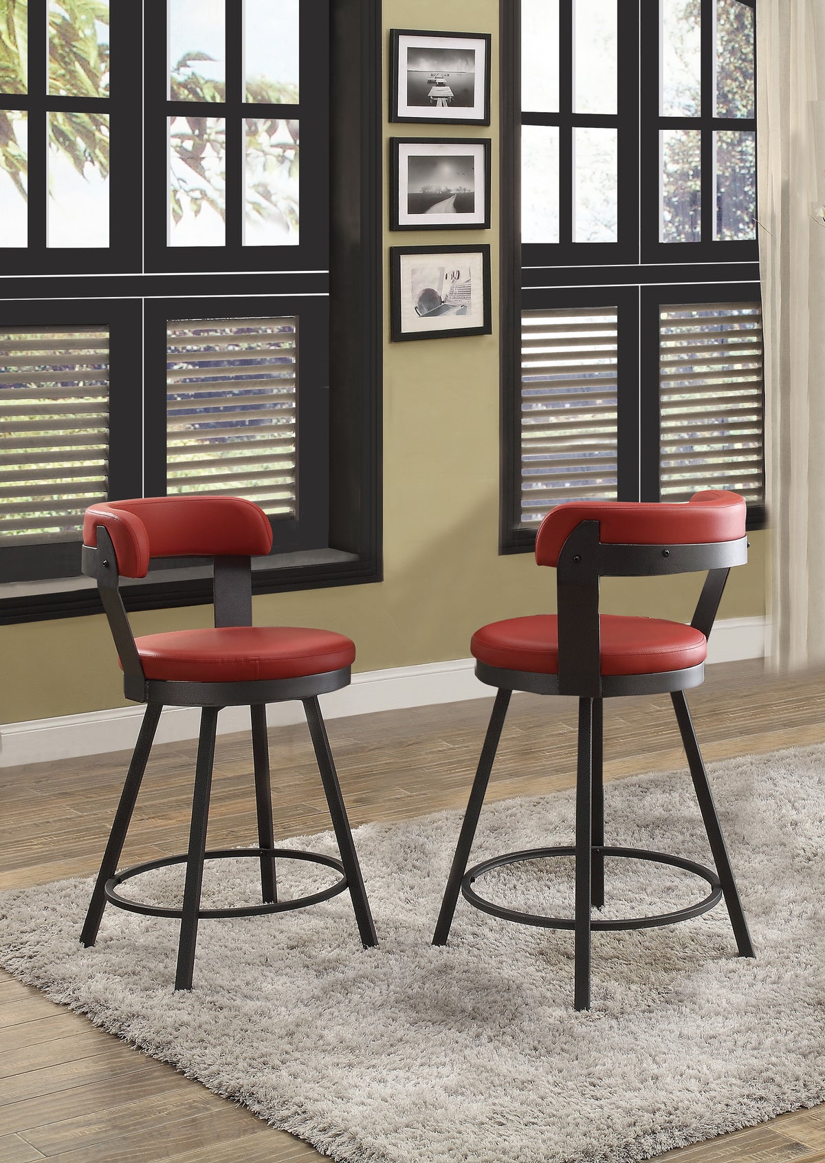 Drai Counter Height Stool - Red