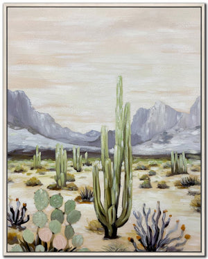 Saguaro Skies I Wall Art - Green/Natural - 30 X 24