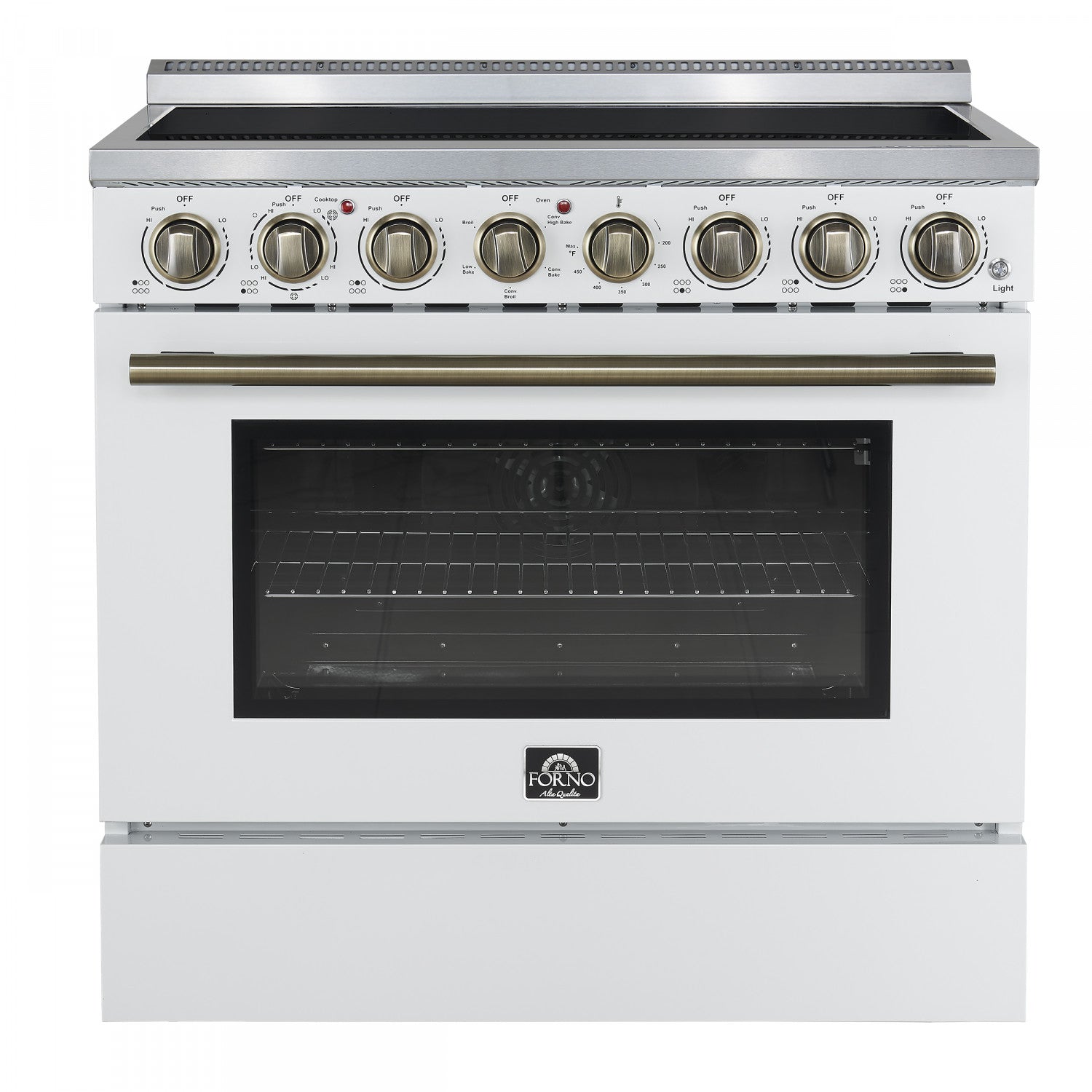 Forno Paolo 36" White Freestanding Electric Range with True Convection (5.44 Cu. Ft.) - FFSEL6011-36WHT