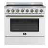 Forno Paolo 36" White Freestanding Electric Range with True Convection (5.44 Cu. Ft.) - FFSEL6011-36WHT