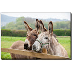 Donkeys at the Fence Wall Art - Brown - 38 X 60