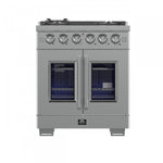 Forno Capriasca 30" Stainless Steel French Door Freestanding Gas Range with Air Fry (4.32 Cu. Ft.) - FFSGS6460-30