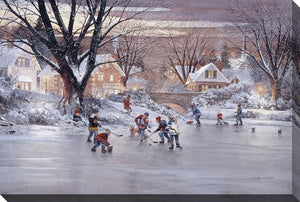 Pond Hockey Memories Wall Art - Multi-Colour - 30 X 45