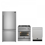 Forno Premium Stainless Steel Kitchen Package with Gas Range, Bottom Freezer Refrigerator and Dishwasher - FBDL-012-01CAUS
