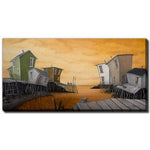 Sunset Wharf Wall Art - Orange/Grey - 10 X 20