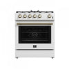 Forno Leonardo 30" White Freestanding Gas Range (5.0 Cu. Ft.) - FFSGS1116-30WHT