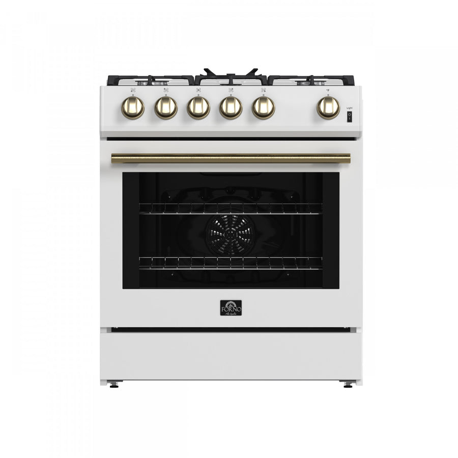Forno Leonardo 30" White Freestanding Gas Range (5.0 Cu. Ft.) - FFSGS1116-30WHT