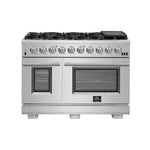 Forno Capriasca 48" Stainless Steel Freestanding Double Oven Gas Range (6.58 Cu. Ft.) - FFSGS6260-48