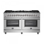 Forno Massimo 60" Stainless Steel Freestanding Dual Fuel Double Oven Range with True Convection and Air Fry (8.64 Cu. Ft.) - FFSGS6125-60