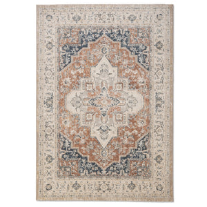 Salsa Medallion Outdoor Rug - 5' x 7' - Orange/Blue