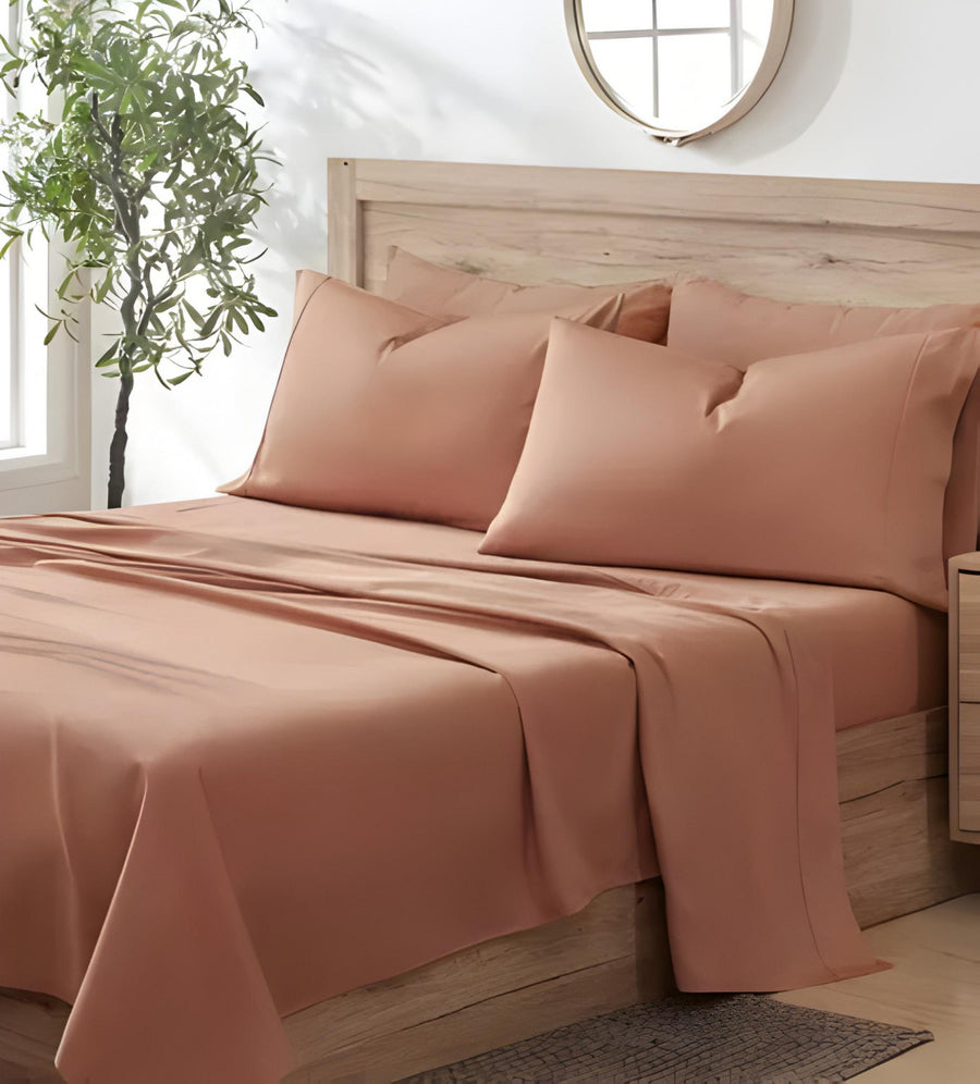 Kindle 100% Organic Cotton Full Sheet Set - Light Brown